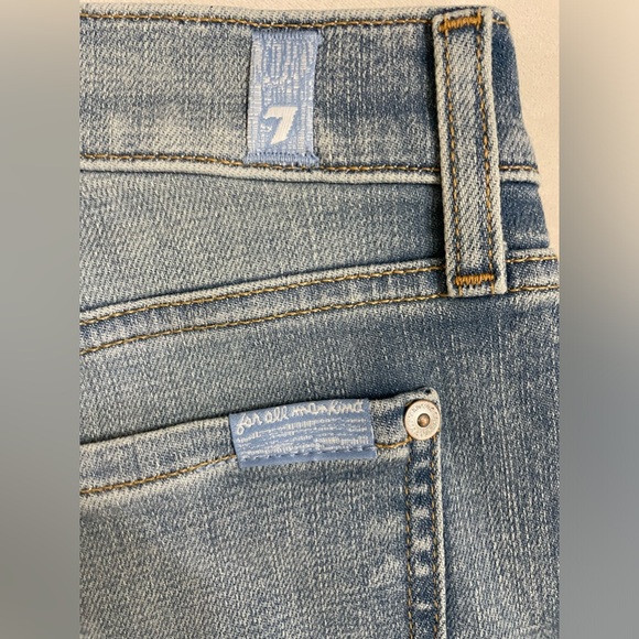 NWT 7 For ManKind Broken Twill Mid Roll Denim Shorts Coco Drive Size 26 - Picture 10 of 16